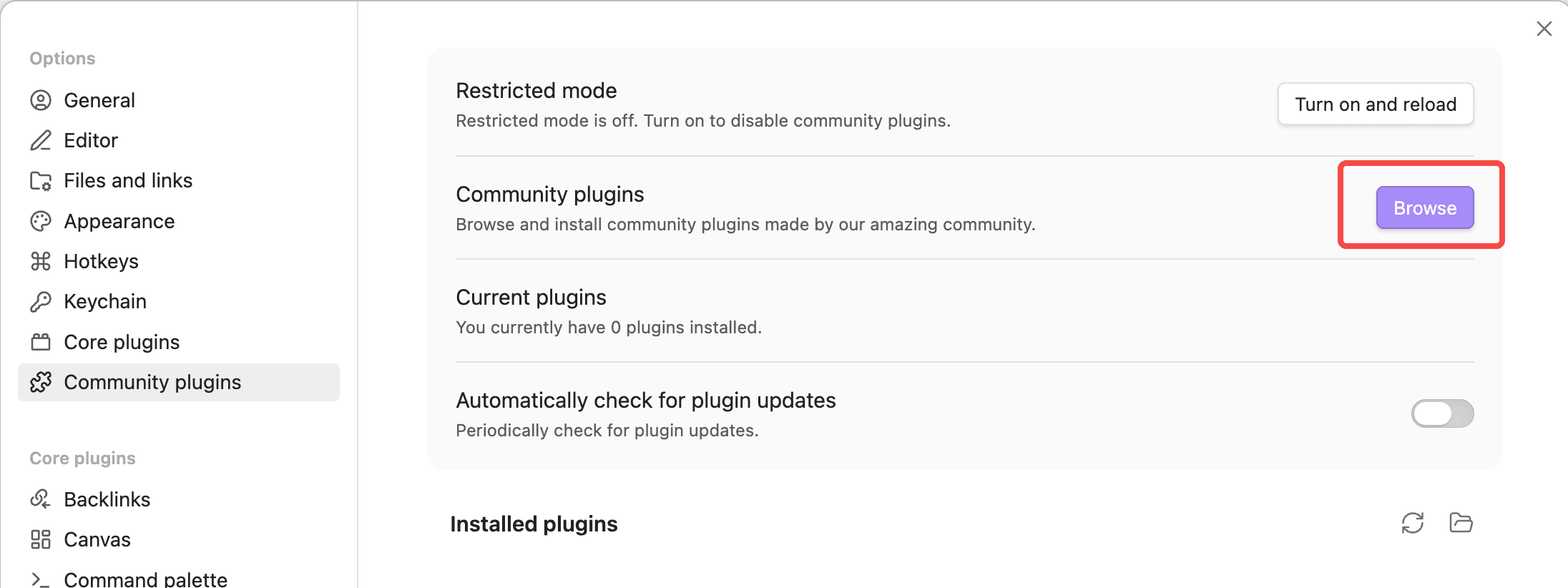 Community plugins 页面点击 Browse 进入插件市场